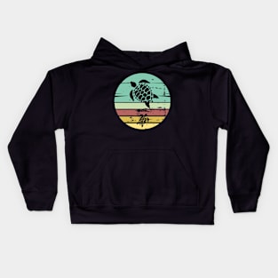 Retro Sea Turtle Sea Life Kids Hoodie